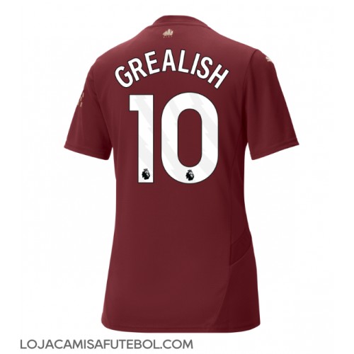 Camisa de Futebol Manchester City Jack Grealish #10 Equipamento Alternativo Mulheres 2024-25 Manga Curta